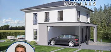 Bauen mit Bien-Zenker: Einfamilienhaus mit Walmdach und Design-Carport in Bammental