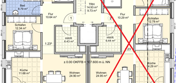 Erstbezug, 3-Zimmer-EG-Wohnung mit Terrasse, KFW 40 Standard