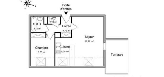 Location appartement 2 pièces 41 m²