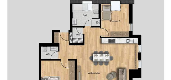 Erstbezug mit Balkon: Exklusive 3-Zimmer-Dachgeschosswohnung mit geh. Innenausstattung