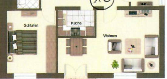 2 Zimmer Wohnung 53m² 1. OG mit Küche, Balkon in Bischofsmais