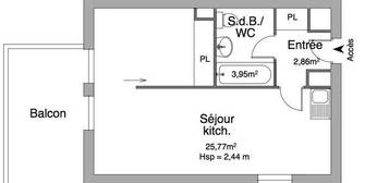 Location appartement 2 pièces 32 m²