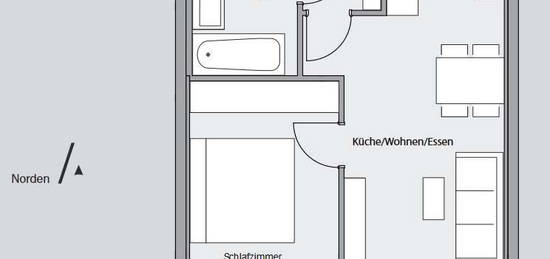 2-Zimmerwohnung ++ niedrige BK ++ großer Südbalkon