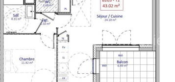 A CHESSY, votre Appartement T2 NEUF de 43m² avec balcon