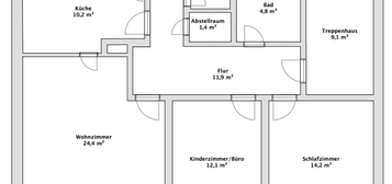 Schöne 3-Zimmer-Erdgeschosswohnung mit Terrasse und Gartenanteil in Waldsassen