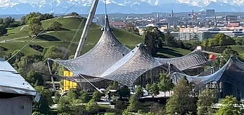 2-Zi-Whg (Olympiadorf) mit traumhaftem Blick vom 16. Stock ins Grüne bis zu den Alpen