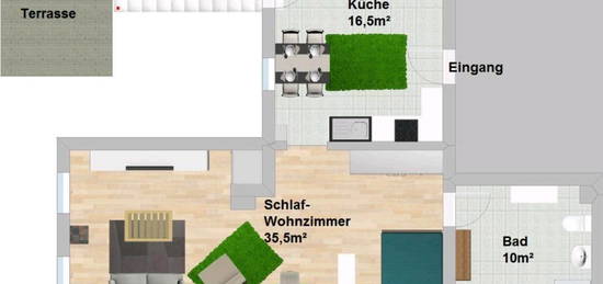 1 ZKB Souterrain Wohnung in Bierstadt