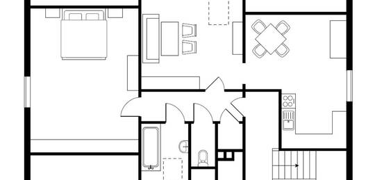 2 Zimmer Dachgeschosswohnung, teilmöbiliert