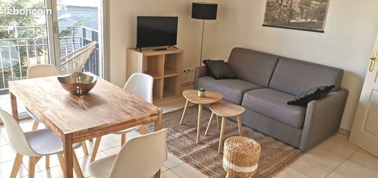 T2 lumineux, 45m², tout équipé, cœur de ville, balcon, calme