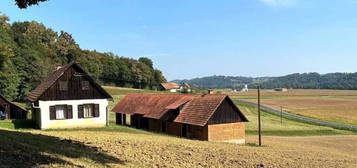 Renovierungsbedürftiges Bauernhaus mit Nebengebäude und Ackerland