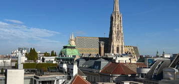 Moderne Dachgeschosswohnung (Maisonette) mit großer Dachterrasse mit einzigartigem Ausblick auf den Stephansplatz