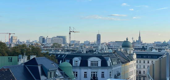 Einmalige 5-Zimmer-Dachgeschosswohnung mit 2-stöckiger Terrasse im 9. Bezirk | über 70 m2 Außenfläche mit traumhaftem Ausblick über Wien