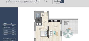 56 m² 2-Z. // Exklusive Dachterrassen Wohnung