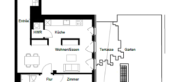 Exklusive 2-Zimmer-Erdgeschosswohnung mit Terrasse und Einbauküche in zentraler Lage in Frankfurt