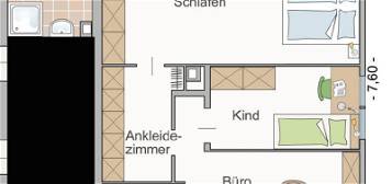3,5-Raum-Wohnung/EFH mit EBK in Frankfurt zur Miete