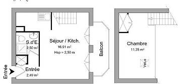 Location appartement 1 pièce 33 m²