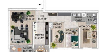 LEVENT'TEN DKMEN VADS 5. ETAPTA 3+1 130 M2 ARA KATTA SIFIR REZDANS