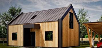 Nowy wolnostojący drewniany dom z działką