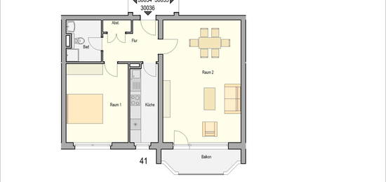 Schicke 2,0 Raumwohnung mit Balkon