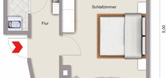 sonnige 2 Raum Wohnung in der 3.Etage