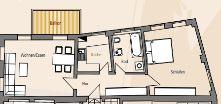 Ruhige 2-Zimmerwohnung Nähe Kahnfahrt in denkmalgeschütztem Haus