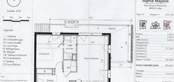 Loue appartement T2 à CROLLES (sous dispositif LOI PINEL) de 45 m2 avec terrasse de 15 m2