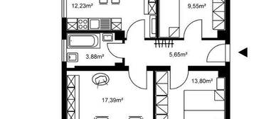 1600/71306/12 Kleine Dreizimmerwohnung im zweiten Obergeschoß