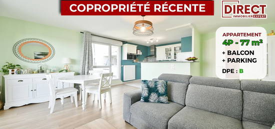 Appartement  à vendre, 4 pièces, 3 chambres, 77 m²