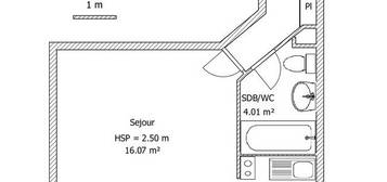 Location appartement 1 pièce 27 m²