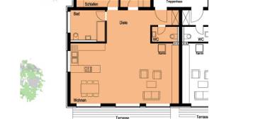 moderne 3-Zimmer-Wohnung mit kleinem Gartenanteil