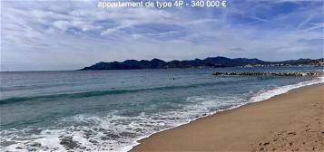 Cannes, 4 pièces à 100m des plages, calme