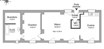 Location appartement 2 pièces 70 m²