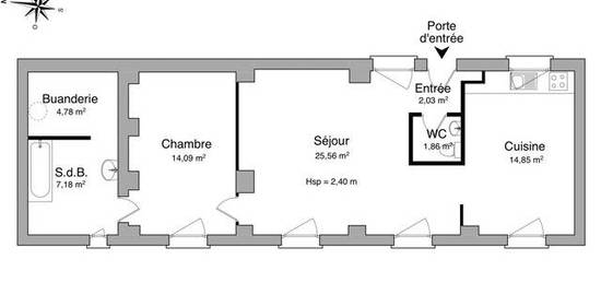 Location appartement 2 pièces 70 m²