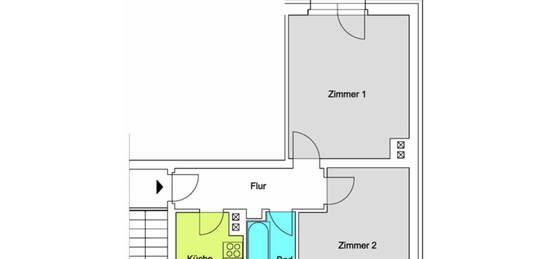 2 Raum Wohnung, 50m², Balkon – Waltershausen