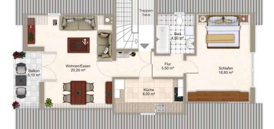 WOHNEN IN WALDBRONN = DACHGESCHOSS-WOHNUNG IN RUHIGER WOHNLAGE MIT WESTBALKON