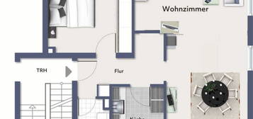 3 Zimmer Wohnung in ruhiger Lage mit Balkon, Kamin und Garten