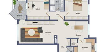 Erstbezug nach Modern3,5-Zimmerwohnung in Sindelfingen-Hinterweil