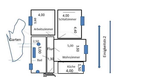 Apartment 60qm  2,5-R-mit geh. Innenausst . in E-Bredeney