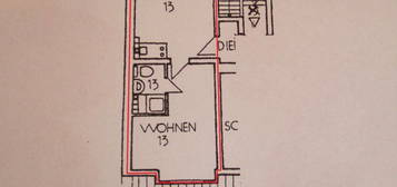 Studentenwohnung ca 28m², 2 Zimmer, Bad, Kochnische ab 01.12.