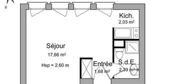 Location appartement 1 pièce 23 m²