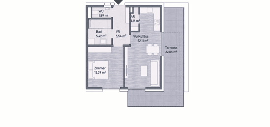 Graz, Jakomini! Neubauprojekt: Exklusive Eigentumswohnung (50m²) mit Terrasse! Provisionsfrei