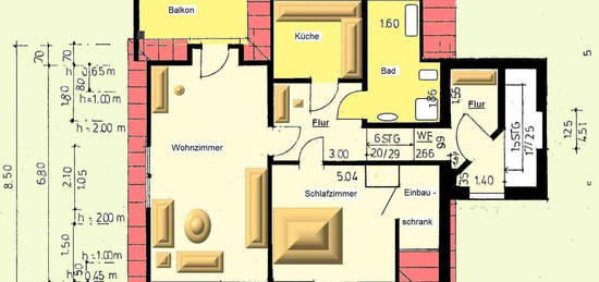 Provisionsfrei! Renovierte 2,5-Raum-DG ETW Balkon Küche