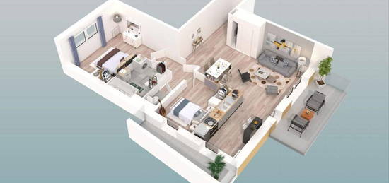 Appartement  à louer, 3 pièces, 2 chambres, 68 m²