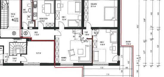 Große 4-Zimmer-Wohnung in Mosbach in energetisch saniertem Gebäude zu vermieten