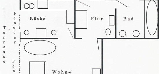 Souterrainwohnung mit Terrassennutzung / 460,00 € warm