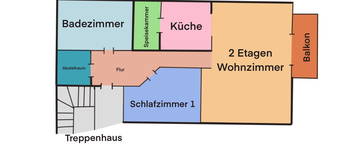 Helle 2 Etagen 5,5-Zimmer-Dachgeschosswohnung mit Balkon