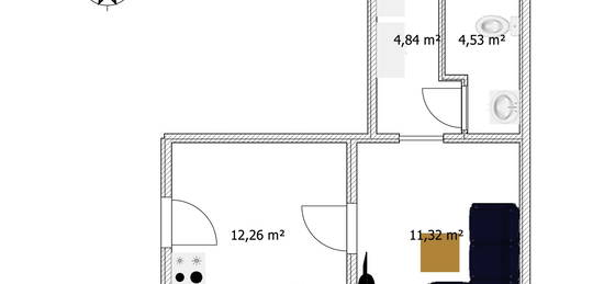 Stilvolle, vollständig renovierte 1-Zimmer-Souterrain-Wohnung in Arnsberg