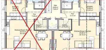 Erstbezug, 2-Zimmer-OG-Wohnung mit Balkon, KFW 40 Standard