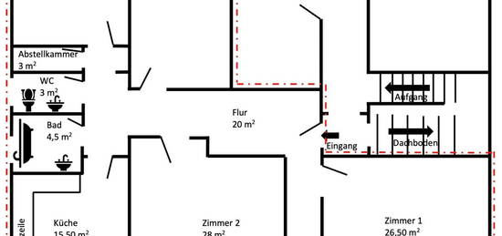 Renovierte 4-Zimmer-Wohnung im Zweifamilienhaus.