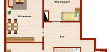 3 Zimmer mit neuem Bad  und Balkon